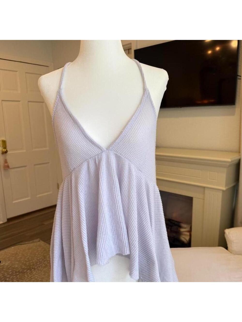 Urban Outfitters Lavender Waffle Knit Swing Tank | Open Back | Medium